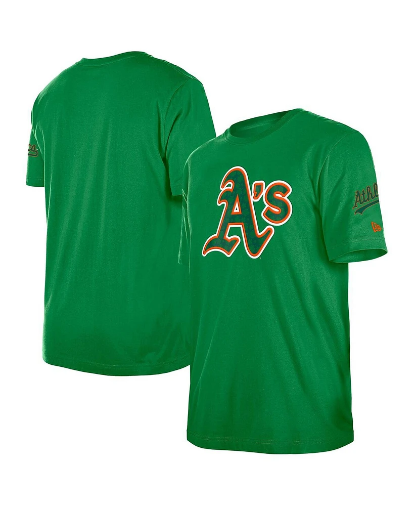 New Era Men's Kelly Green Athletics St. Patrick's Day Shamrock Fill T-Shirt