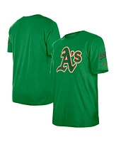 New Era Men's Kelly Green Athletics St. Patrick's Day Shamrock Fill T-Shirt