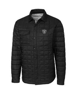 Cutter & Buck Men's Black Las Vegas Raiders Rainier Shirt Jacket