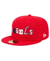 New Era Men's Red Los Angeles Angels Ransom 59FIFTY Fitted Hat