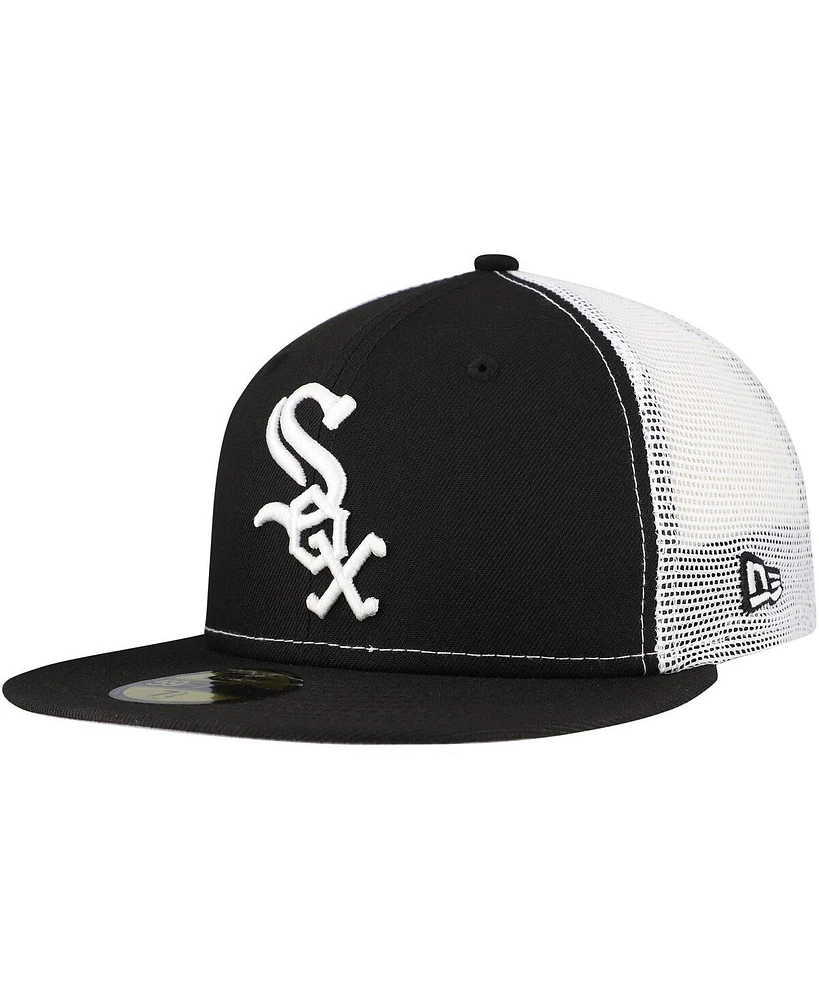 New Era Men's Black Chicago White Sox Team Color 59FIFTY Trucker Fitted Hat