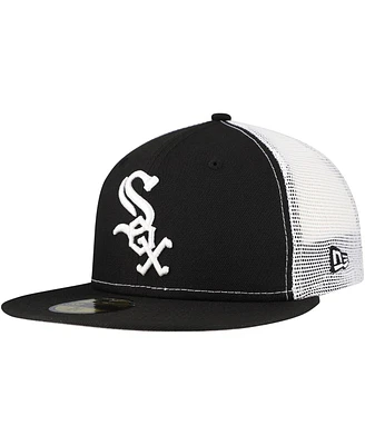 New Era Men's Black Chicago White Sox Team Color 59FIFTY Trucker Fitted Hat