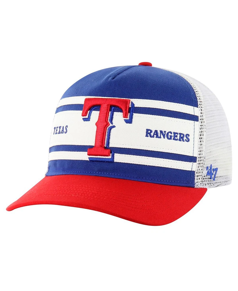 '47 Brand Men's Royal Texas Rangers Gridiron Super Stripe Relaxed Trucker Hitch Adjustable Hat
