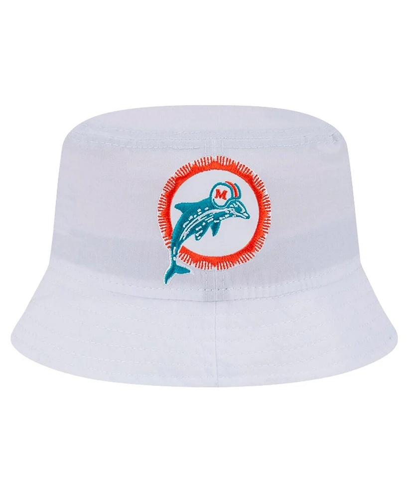 New Era Men's White Miami Dolphins Helmet Bucket Hat