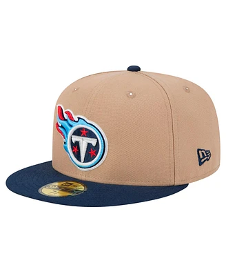 New Era Men's Tan Tennessee Titans Logo Main 59FIFTY Fitted Hat