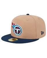 New Era Men's Tan Tennessee Titans Logo Main 59FIFTY Fitted Hat