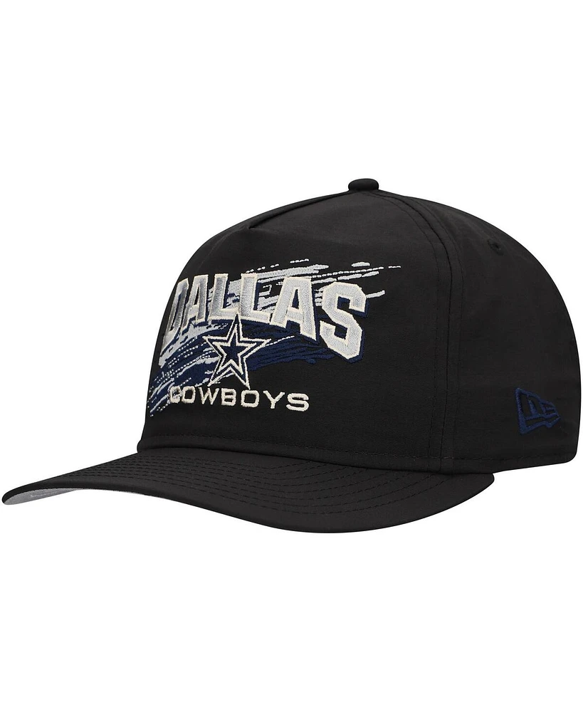 New Era Men's Black Dallas Cowboys Throwback Brush Golfer Snapback Hat