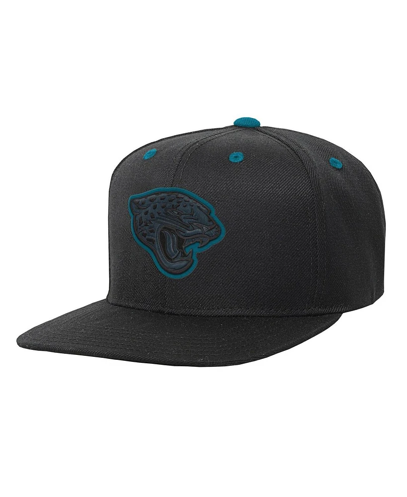 Outerstuff Big Boys and Girls Black Jacksonville Jaguars Team Color Pop Flatbrim Snapback Hat
