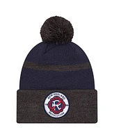 New Era Men's Navy New England Revolution 2025 Kickoff Cuffed with pom Knit hat