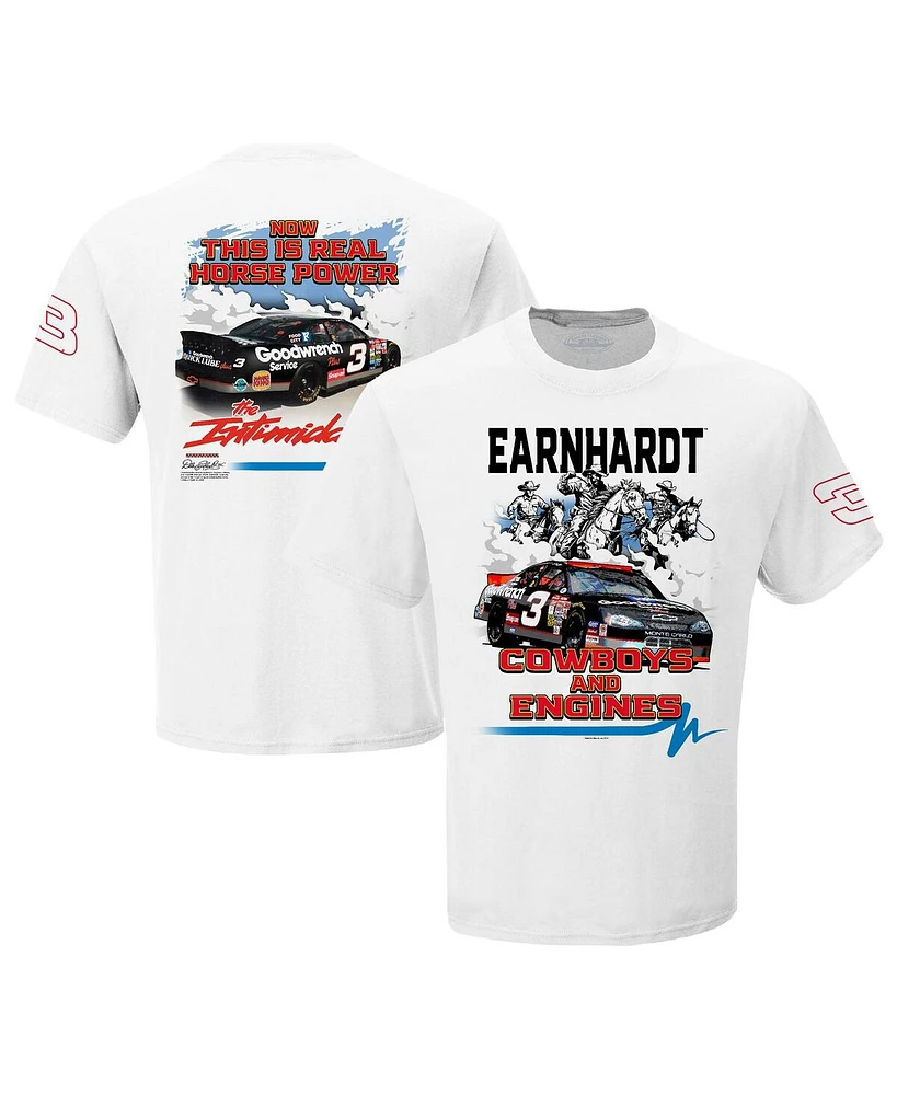 Checkered Flag Sports Men's White Dale Earnhardt Cowboys Engines T-Shirt