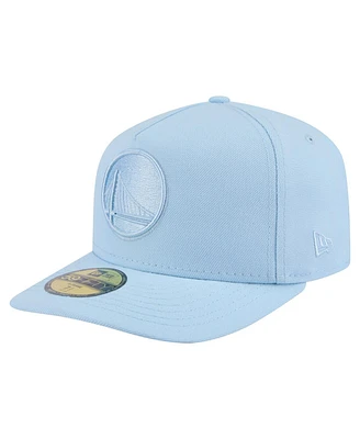 New Era Men's Light Blue Golden State Warriors Colorpack A-Frame Pinch Front 59FIFTY Fitted Hat