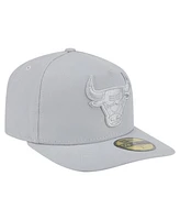 New Era Men's Gray Chicago Bulls Colorpack A-Frame Pinch Front 59FIFTY Fitted Hat