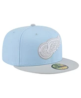 New Era Men's Light Blue/Gray Detroit Red Wings Color Pack Two-Tone 59FIFTY Fitted Hat