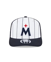 New Era Men's White/Navy Minnesota Twins 2025 Batting Practice 9SEVENTY Stretch-Snap Trucker Hat