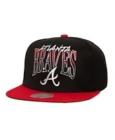 Mitchell & Ness Men's Black Atlanta Braves Rise Up Snapback Hat