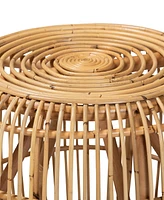 bali & pari 20" Natural Rattan Maverick Modern Bohemian End Table