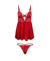 Adore Me Women's Rae Unlined Babydoll & G-String Set Lingerie