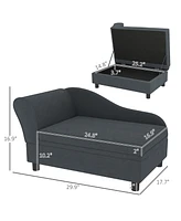 PawHut Luxury Small Dog Bed Couch W/ Storage