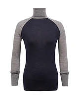 Celtic & Co. Women's Merino Colour Block Roll Neck Sweater