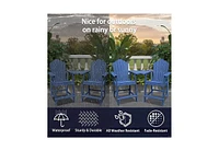 Tall Adirondack Chair with Connecting Table Patio Chairs Outdoor Barstool Furniture Set Balcony for Lawn Backyard Garden