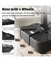 33inch Umbrella Base with Wheels Fillable Umbrella Base 220 lbs306 lbs Water & Sand Filled Weighted Base Patio Umbrella Base for Cross/Rotation Base