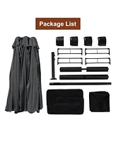 Mondawe 15 ft Double Sided Twin Outdoor Patio Market Umbrella