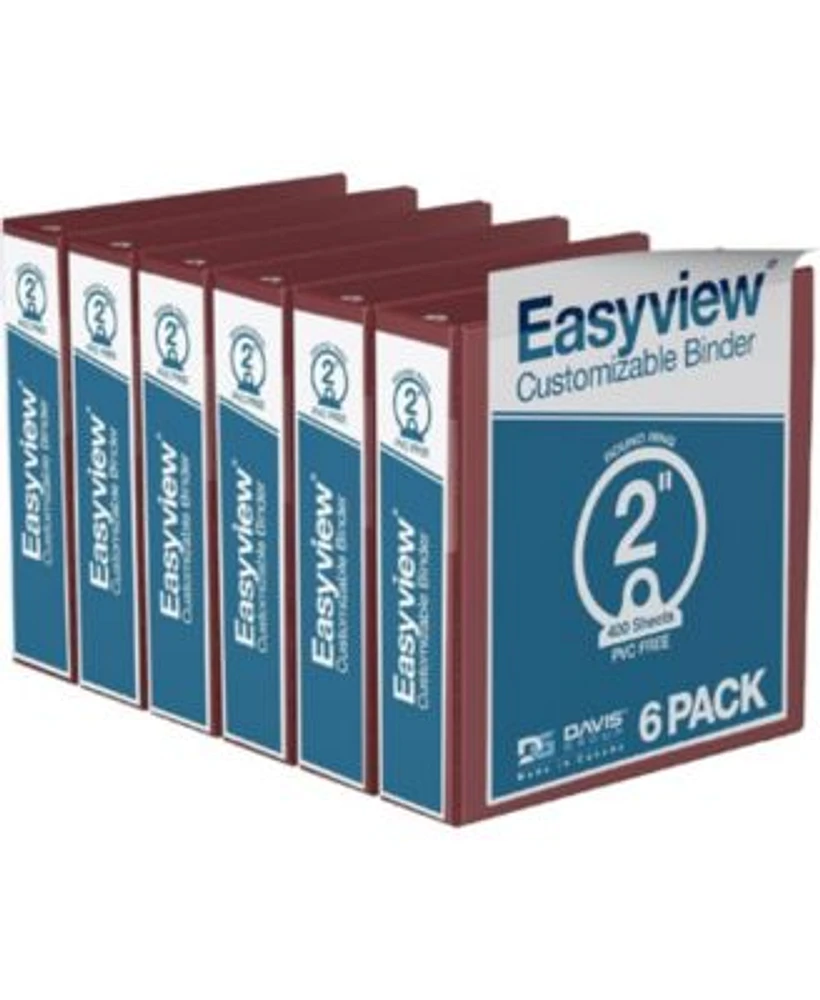 Easyview Premium Round Ring Customizable View Binder 6 Pack Burgundy 2