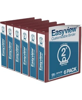 Easyview Premium Round Ring Customizable View Binder 6 Pack Burgundy 2