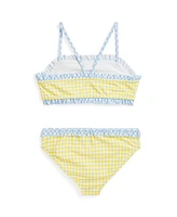 Polo Ralph Lauren Toddler and Little Girls Gingham Ruffled Two-Piece Swimsuit