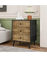 Mondawe 3 Drawer Cabinet, American Furniture,Suitable for bedroom, living room, study