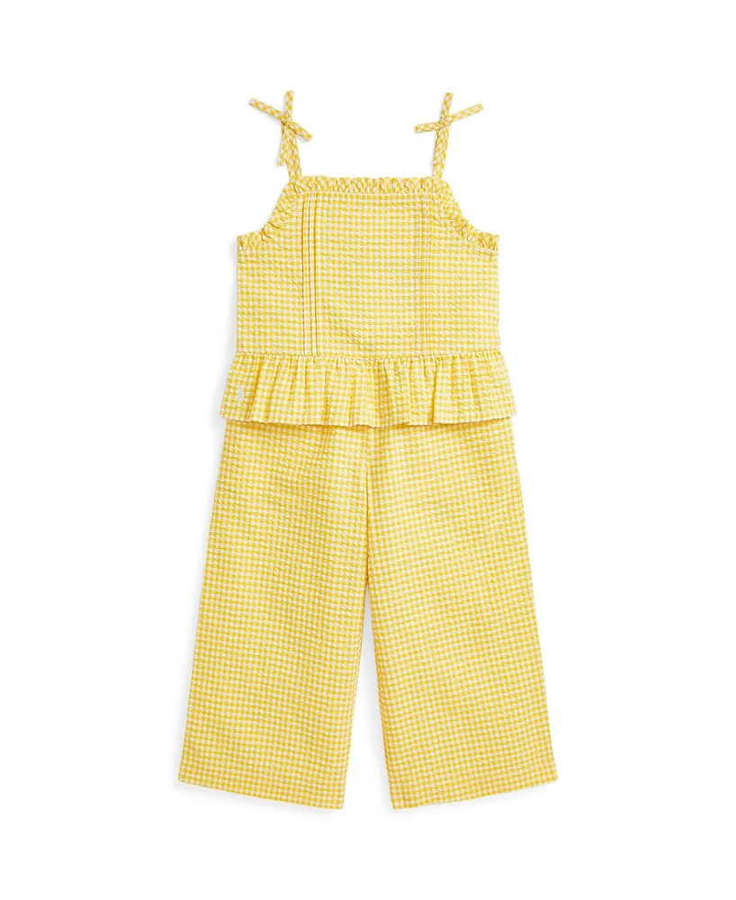 Polo Ralph Lauren Toddler and Little Girls 2-Piece Gingham Seersucker Top Pant Set