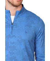 Tailorbyrd Men's Honeycomb Jacquard Textured Performance Quarter Zip