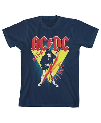 Ac/Dc Boys Acdc High Voltage Youth Navy T-Shirt-xl