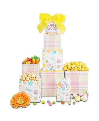 Alder Creek Gift Baskets Egg-cellent Candy and Treats Easter Tower Gift Set, 6 Piece