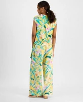 I.N.C. International Concepts Petite Printed Side Tied Top Pull On Wide Leg Pants Exclusively At Macys