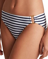 Lauren Ralph Women's Striped Ring Hipster Bikini Bottoms