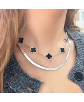 The Lovery Large Herringbone Necklace 14K White Gold - 5 millimeters - 18 inches