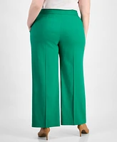 Tahari Asl Plus Linen-Blend Wide-Leg Pants