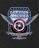 Marvel Men's Captain America Shield Wings Short Sleeve T-Shirt