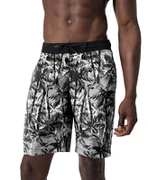 Speedo Men's Hawaiian Sky Bondi Basin Palm Print Drawstring 9" Boardshorts