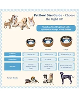 Country Living Stainless Steel Dog Bowl with Cylindrical Mango Wood Holder