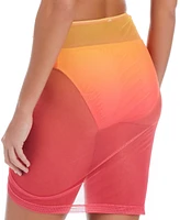 Bar Iii Women's Day Club Ombre Shirred Front Mesh Skirt Cover-Up, Exclusively at Macy's