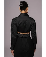Jluxlabel Women's Close To You Collared Top