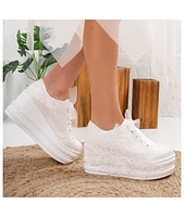 Claudine Lace Bridal Platform Sneakers