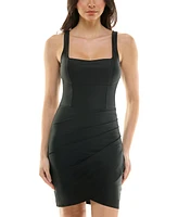 Juniors' Corset-Panel Bodycon Mini Dress