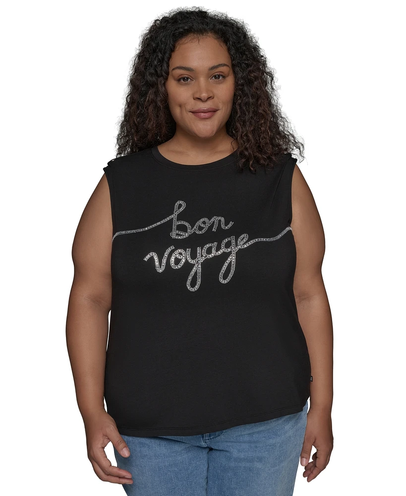 Karl Lagerfeld Paris Plus Bon Voyage Graphic Top
