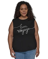 Karl Lagerfeld Paris Plus Bon Voyage Graphic Top