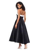 Betsy & Adam Women's Strapless Satin Mikado Party Dress
