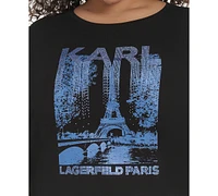 Karl Lagerfeld Paris Plus Embellished Eiffel Tower Tee, Exclusively at Macy's