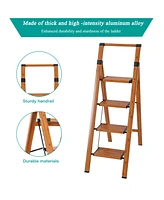 3 Step Ladder, 3 Step Stool Folding Step Stool with Handrails, Sturdy Step Stool for Adult